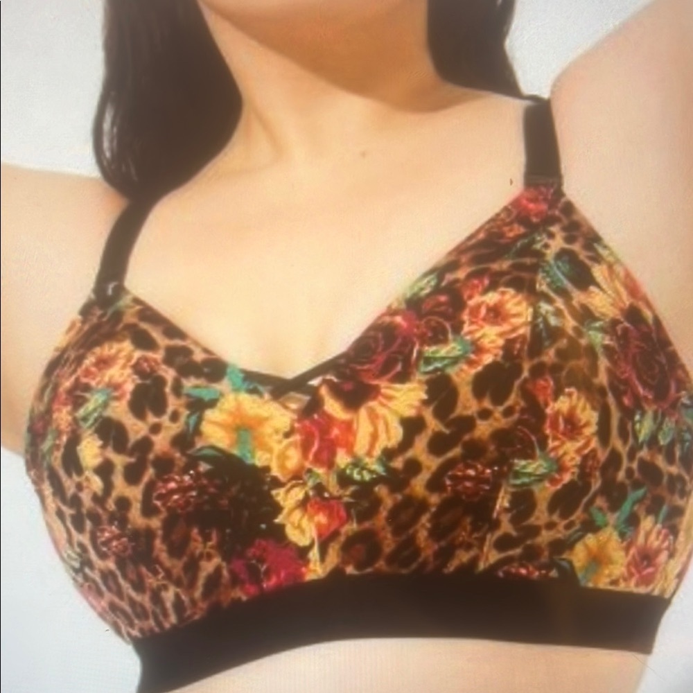 Torrid Curve Unlined Floral Animal Print Bralette Women's Size 3-D/DD NWT